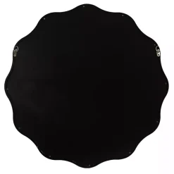 Kirklands Home Decorative Mirrors|Wavy Scallop Round Wall Mirror Black