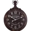 Kirklands Home Clocks|Black Weathered Iron Frame Round Wall Clock