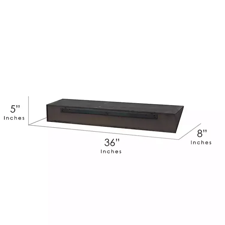 Kirklands Home Shelves|Black Wedge Wood Large Floating Shelf