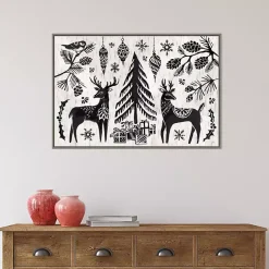 Best White Winter Reindeer Framed Art Print Christmas Art & Wall Decor