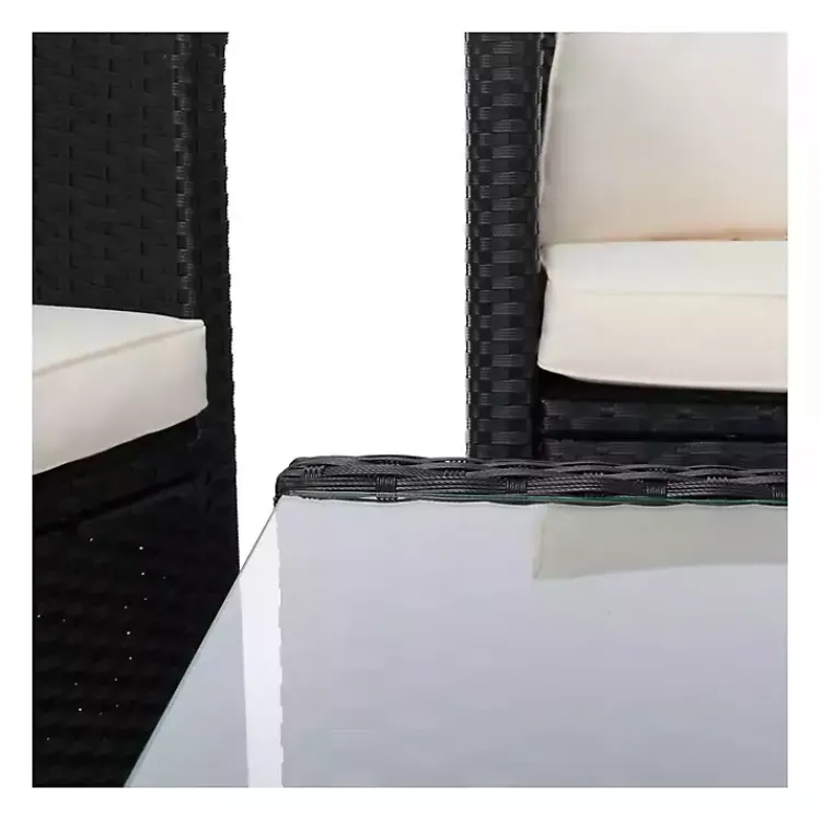 Kirklands Home Outdoor Sets|Black Wicker 4-pc. Deluxe Outdoor Living Set