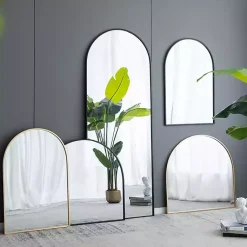Kirklands Home Decorative Mirrors|Wide Arched Wall Mirror Black