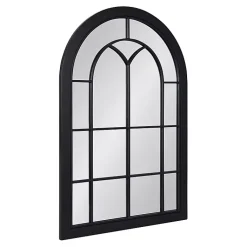 Kirklands Home Decorative Mirrors|Windowpane Arch Geoffrey Mirror Black