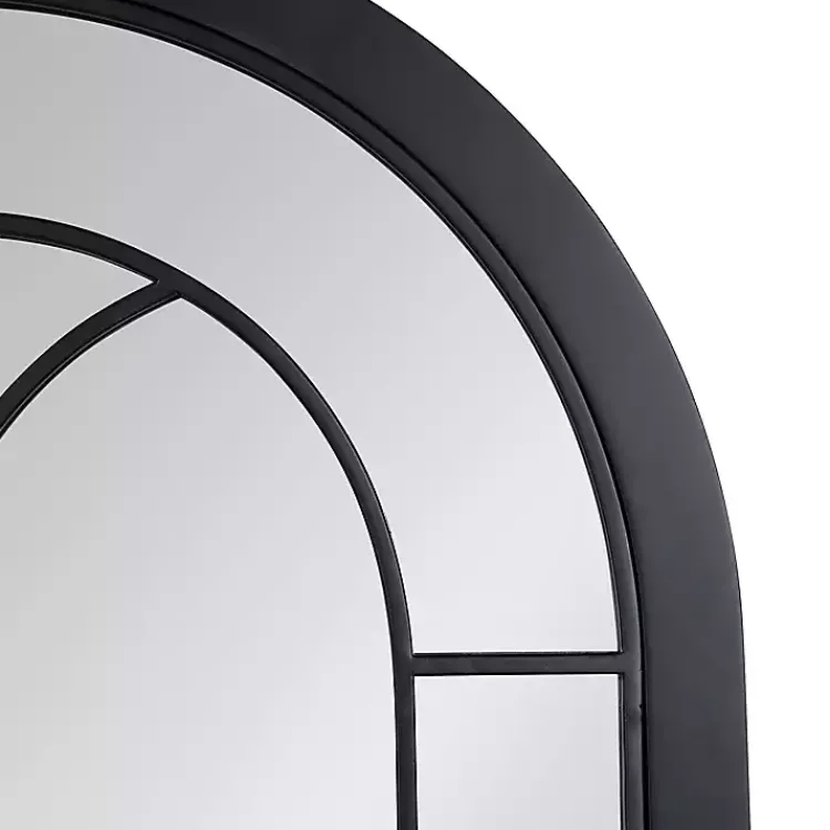 Kirklands Home Decorative Mirrors|Windowpane Arch Geoffrey Mirror Black