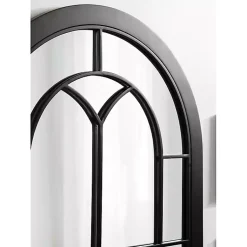 Kirklands Home Decorative Mirrors|Windowpane Arch Geoffrey Mirror Black
