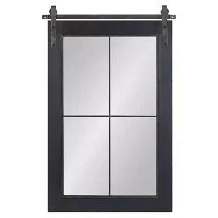 Kirklands Home Decorative Mirrors|Windowpane Kates Mirror, 23x36 in. Black