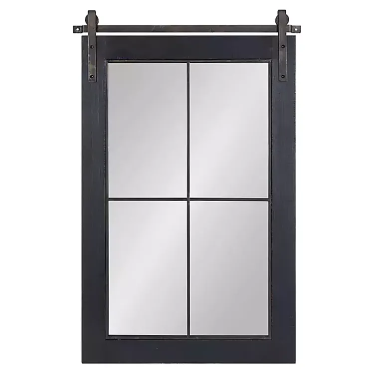 Kirklands Home Decorative Mirrors|Windowpane Kates Mirror, 23x36 in. Black
