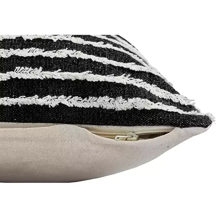 Clearance Black Wispy Ways Tufted Stripe Lumbar Pillow Pillows