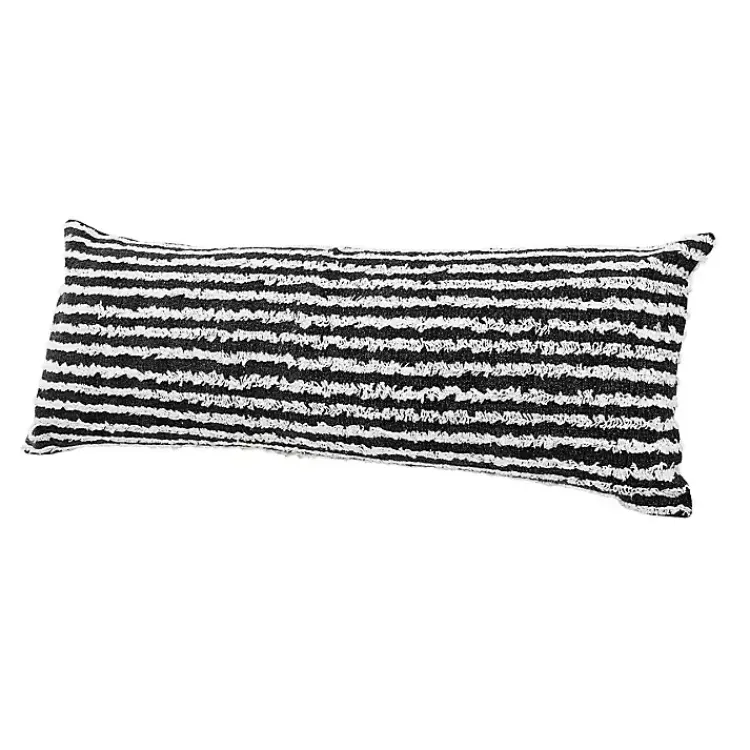 Clearance Black Wispy Ways Tufted Stripe Lumbar Pillow Pillows