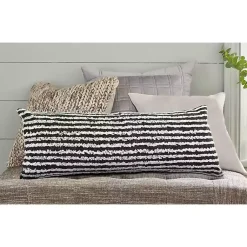 Clearance Black Wispy Ways Tufted Stripe Lumbar Pillow Pillows
