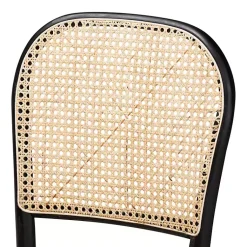 Kirklands Home Dining Chairs|Black Wood & Rattan Bree Dining Chairs, Set of 2