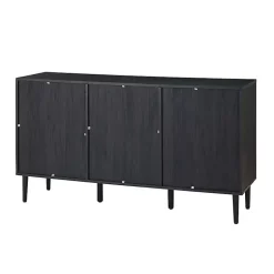 Kirklands Home Cabinets & Sideboards|Black Wood and Cane Arched Sideboard Cabinet