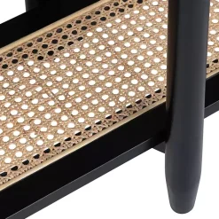 Kirklands Home Console Tables|Wood and Rattan Boho Console Table Black