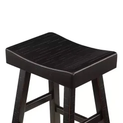 Kirklands Home Bar Stools & Counter Height Stools|Wood Bar Stools, Set of 2 Black