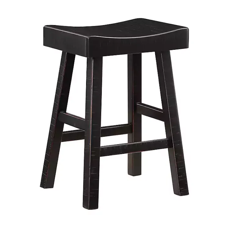 Kirklands Home Bar Stools & Counter Height Stools|Wood Counter Stools, Set of 2 Black