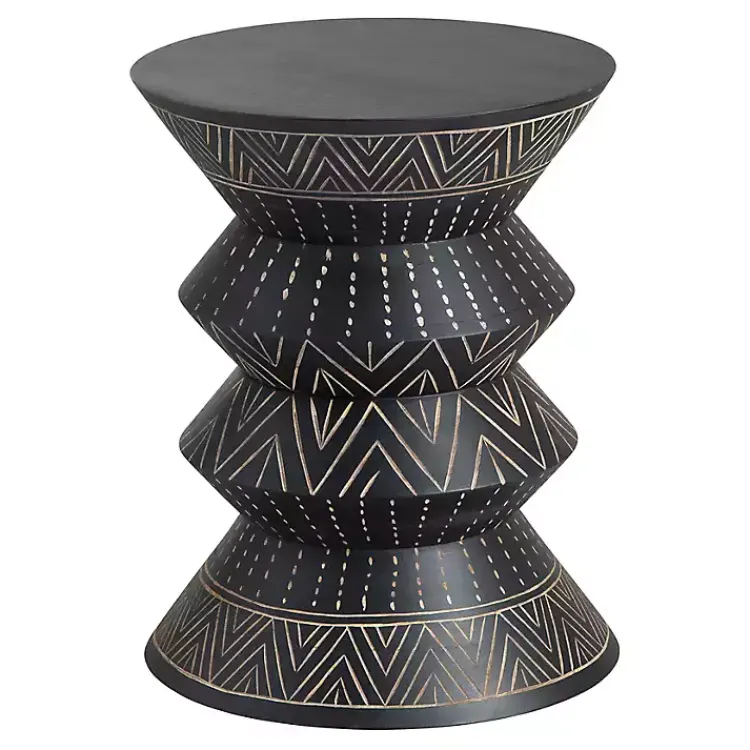 Kirklands Home Accent & End Tables|Wood Curved Edge Accent Table Black