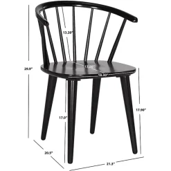 Kirklands Home Dining Chairs|Wood Curved Spindle Dining Chairs, Set of 2 Black