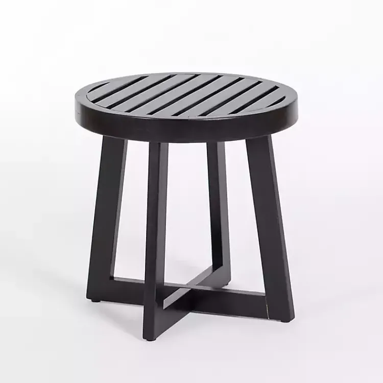 Kirklands Home Outdoor Sets|Black Wood Cushioned Rocker 3-pc. Conversation Set