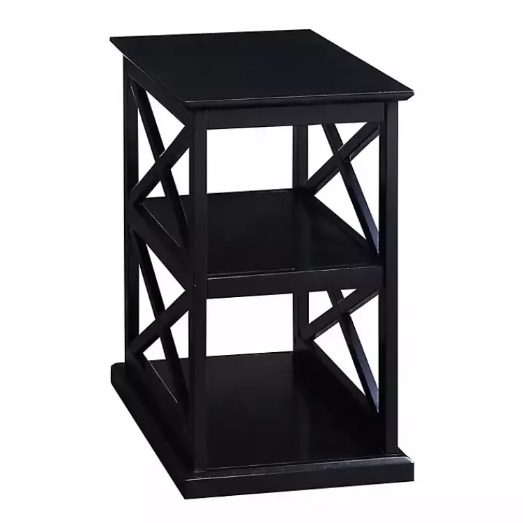 Kirklands Home Accent & End Tables|Wood Double X Sides Accent Table Black