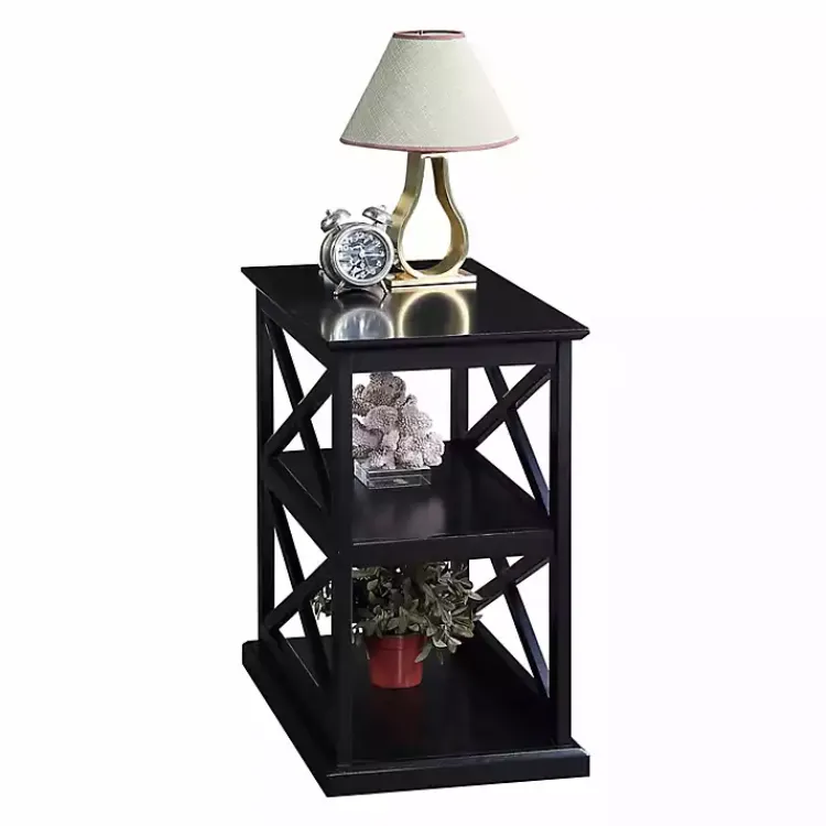 Kirklands Home Accent & End Tables|Wood Double X Sides Accent Table Black