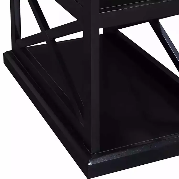 Kirklands Home Accent & End Tables|Wood Double X Sides Accent Table Black