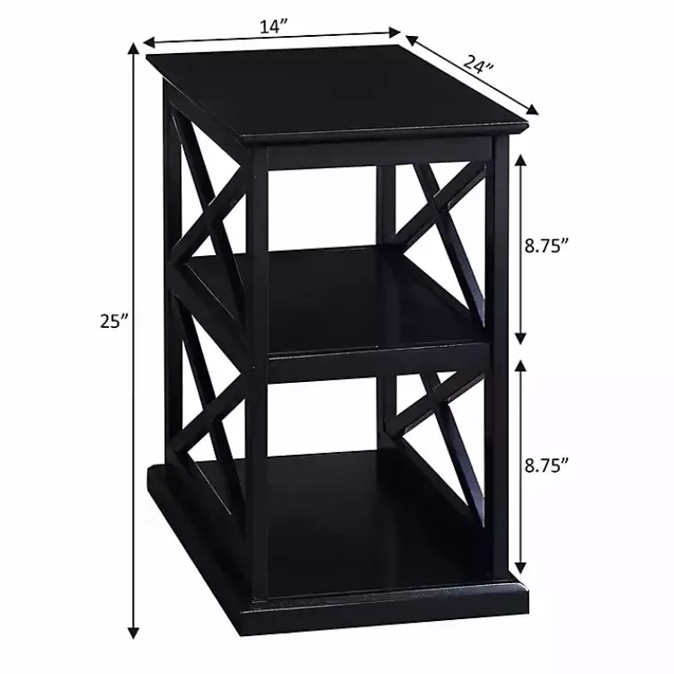 Kirklands Home Accent & End Tables|Wood Double X Sides Accent Table Black