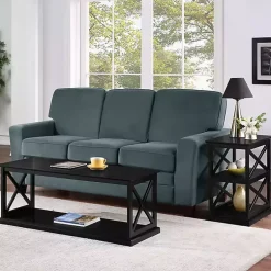 Kirklands Home Accent & End Tables|Wood Double X Sides Accent Table Black