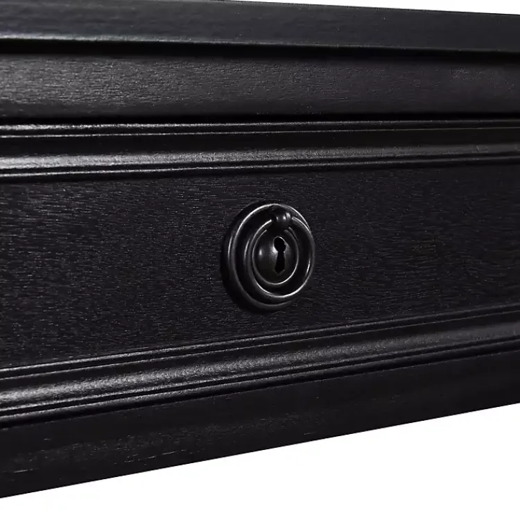 Kirklands Home Console Tables|Wood 2-Drawer Barrett Console Table Black