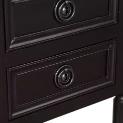 Kirklands Home Console Tables|Wood 4-Drawer Barrett Console Table Black