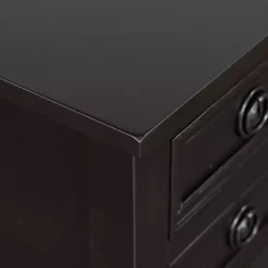 Kirklands Home Console Tables|Wood 4-Drawer Barrett Console Table Black