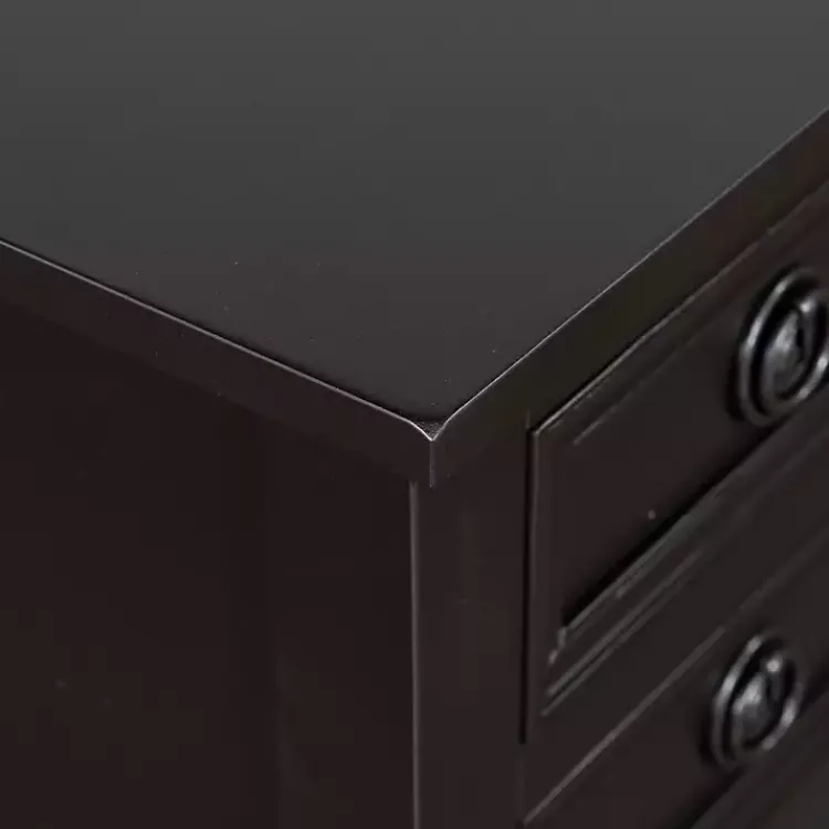 Kirklands Home Console Tables|Wood 4-Drawer Barrett Console Table Black