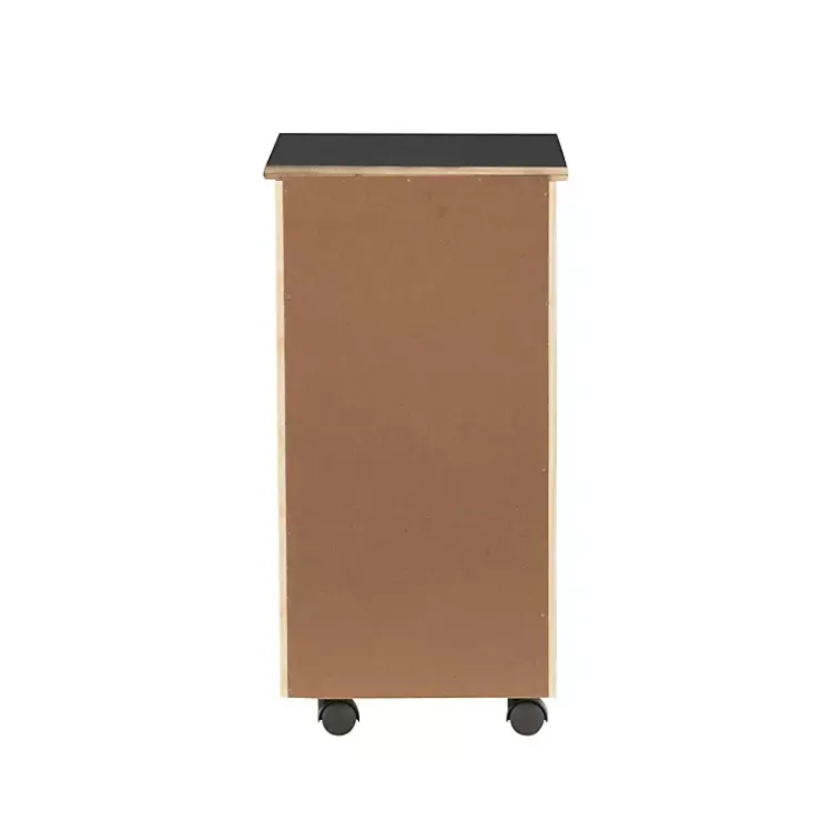 Kirklands Home Office Furniture|Wood 6-Drawer Cary Storage Cart Black