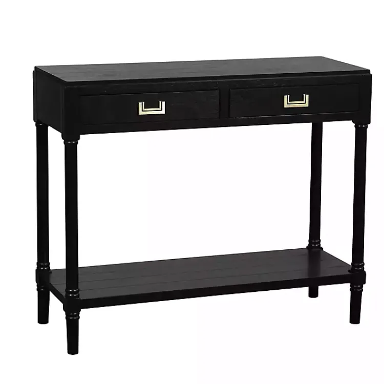 Kirklands Home Console Tables|Wood 2-Drawer Layla Console Table Black