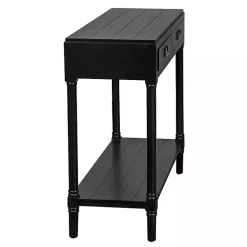 Kirklands Home Console Tables|Wood 2-Drawer Layla Console Table Black