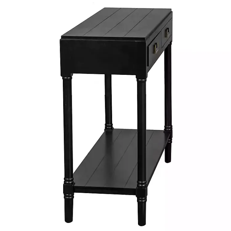 Kirklands Home Console Tables|Wood 2-Drawer Layla Console Table Black
