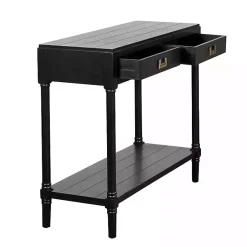Kirklands Home Console Tables|Wood 2-Drawer Layla Console Table Black