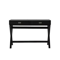 Kirklands Home Office Furniture|Wood 2-Drawer Peggy Desk Black