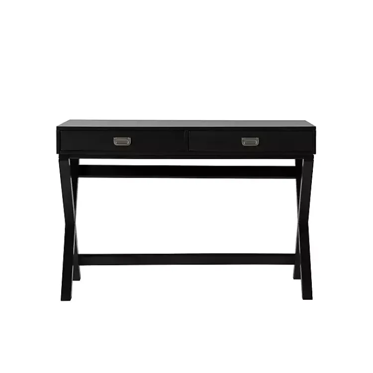 Kirklands Home Office Furniture|Wood 2-Drawer Peggy Desk Black
