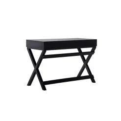 Kirklands Home Office Furniture|Wood 2-Drawer Peggy Desk Black