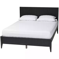 Kirklands Home Beds & Headboards|Wood Fluted Headboard Primrose King Bed Black