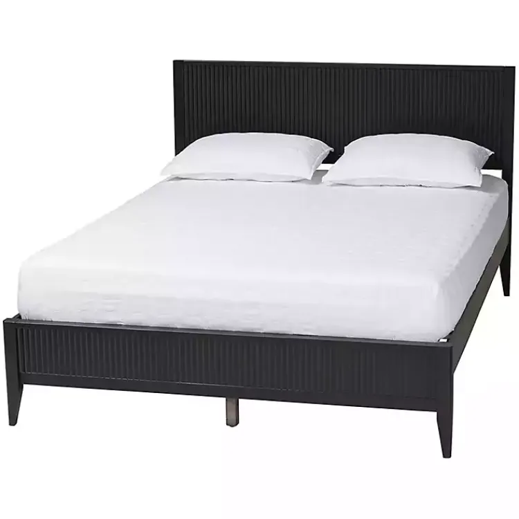 Kirklands Home Beds & Headboards|Wood Fluted Headboard Primrose King Bed Black