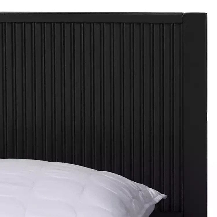 Kirklands Home Beds & Headboards|Wood Fluted Headboard Primrose King Bed Black