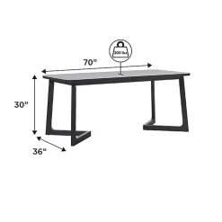 Kirklands Home Dining Tables|Wood Geometric Legs Dining Table Black