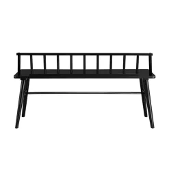 Kirklands Home Benches & Ottomans|Wood Low Back Spindle Bench Black