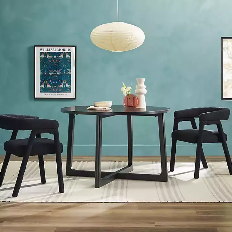 Kirklands Home Dining Tables|Wood Modern Round Dining Table Black