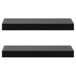 Kirklands Home Shelves|Black Wood 2-pc. Floating Shelves, 24 in.