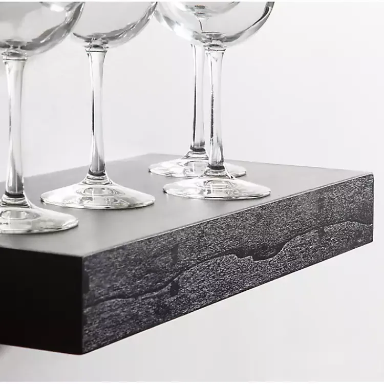 Kirklands Home Shelves|Black Wood 2-pc. Floating Shelves, 18 in.