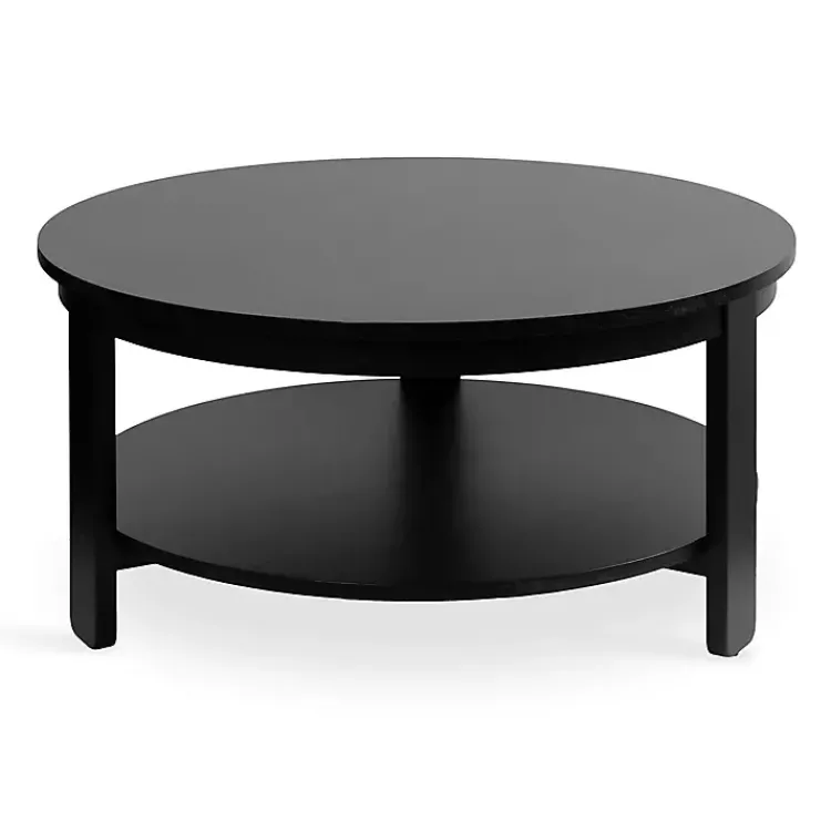 Kirklands Home Coffee Tables|Wood Round Ford Coffee Table Black