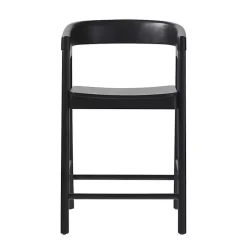 Kirklands Home Bar Stools & Counter Height Stools|Wood Rounded Modern Counter Stool Black