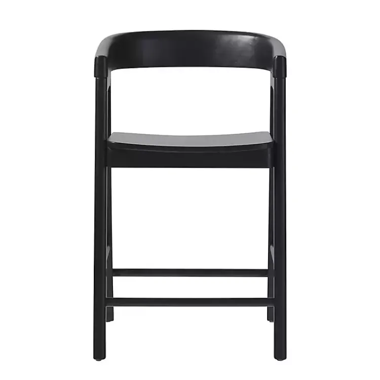 Kirklands Home Bar Stools & Counter Height Stools|Wood Rounded Modern Counter Stool Black